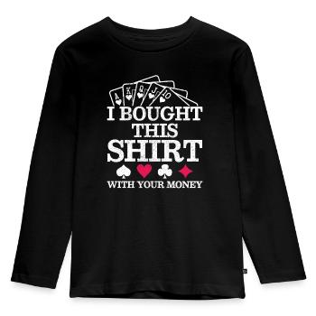 poker - Kids' Premium Longsleeve Shirt - black - Front - AI Model Kid Male (0cm)