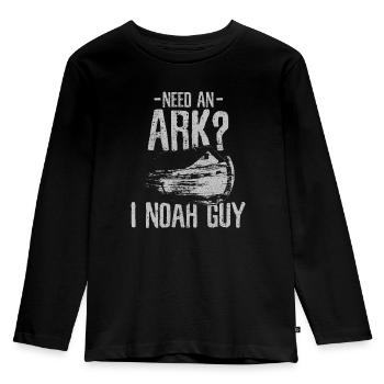Arche Noah - Christlich Lustig Geschenk - Kinder Premium Bio Langarmshirt - Schwarz - Vorne - AI Model Kid Male (0cm)