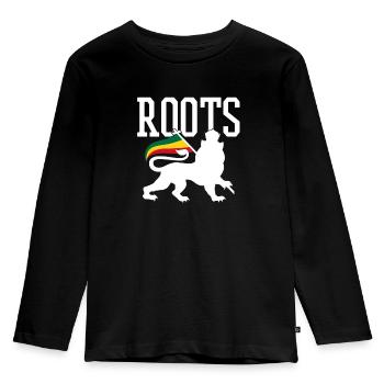 Lion Of Judah Reggae Musik Rastafari Jamaica Löwe - Kinder Premium Bio Langarmshirt - Schwarz - Vorne - AI Model Kid Male (0cm)