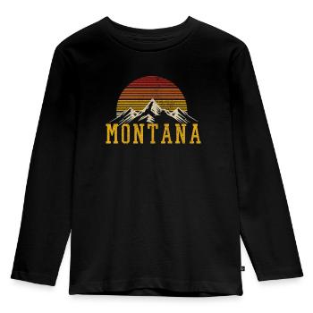Montana - Kids' Premium Longsleeve Shirt - black - Front - AI Model Kid Male (0cm)