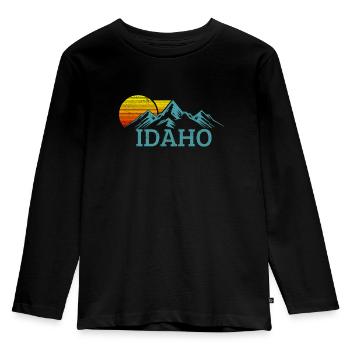 Idaho USA vintage souvenir - Kids' Premium Longsleeve Shirt - black - Front - AI Model Kid Male (0cm)