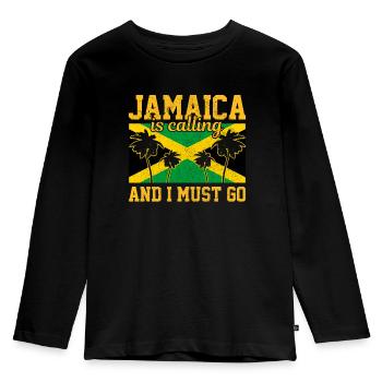 Jamaica - Kids' Premium Longsleeve Shirt - black - Front - AI Model Kid Male (0cm)