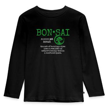 bonsai - Kids' Premium Longsleeve Shirt - black - Front - AI Model Kid Male (0cm)