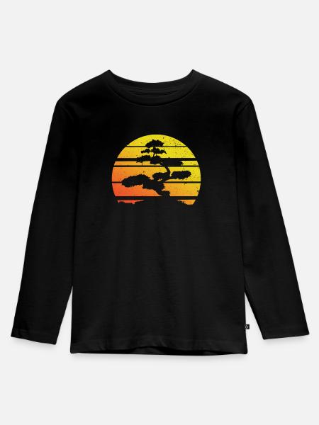 Bonsai - Kinder Premium Bio Langarmshirt - Schwarz
