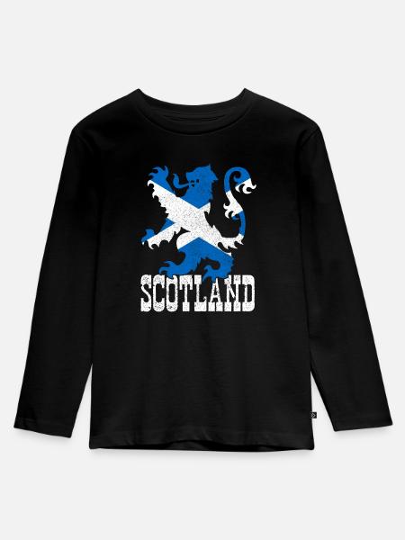 Schottland - Kinder Premium Bio Langarmshirt - Schwarz