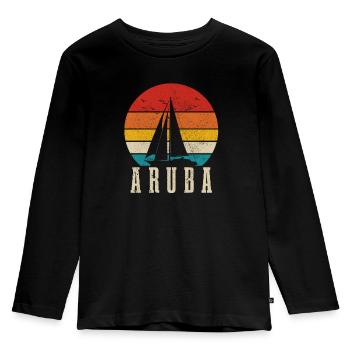 Aruba - Kinder Premium Bio Langarmshirt - Schwarz - Vorne - AI Model Kid Male (0cm)