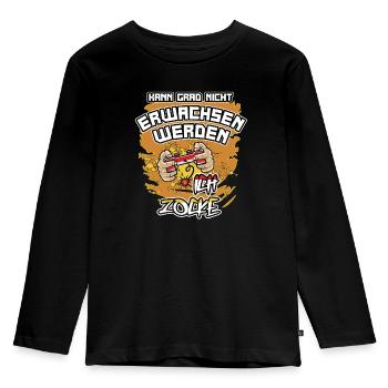 "...Ich zocke". Lustiges Design Für Gamer / Zocker - Kinder Premium Bio Langarmshirt - Schwarz - Vorne - AI Model Kid Male (0cm)