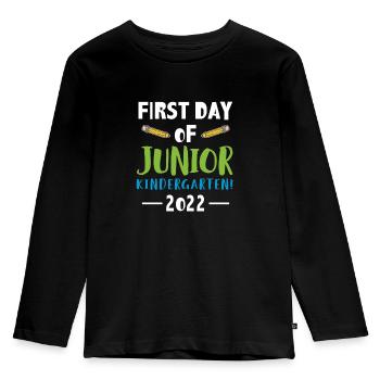 Maillot du premier jour du jardin d’enfants junior 2022 - T-shirt manches longues Premium Enfant - noir - Devant - AI Model Kid Male (0cm)