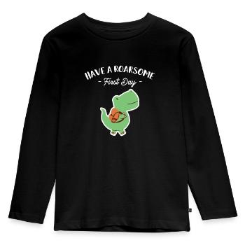 Passez un premier jour rugissant - Chemise d’inscription - T-shirt manches longues Premium Enfant - noir - Devant - AI Model Kid Male (0cm)