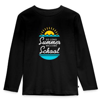 Chemise d’inscription à l’école d’été si longue - T-shirt manches longues Premium Enfant - noir - Devant - AI Model Kid Male (0cm)