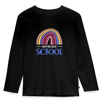 Chemise Happy First Day Of School Enrollment - T-shirt manches longues Premium Enfant - noir - Devant - AI Model Kid Male (0cm)