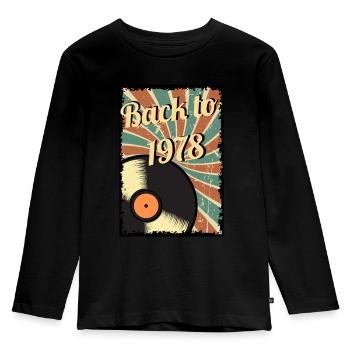 Zurück ins Jahr 1978 – Retro-Vinyl-Klassiker - Kinder Premium Bio Langarmshirt - Schwarz - Vorne - AI Model Kid Male (0cm)