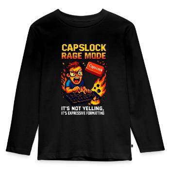 Capslock Rage Mode - Kids' Premium Longsleeve Shirt - black - Front - AI Model Kid Male (0cm)