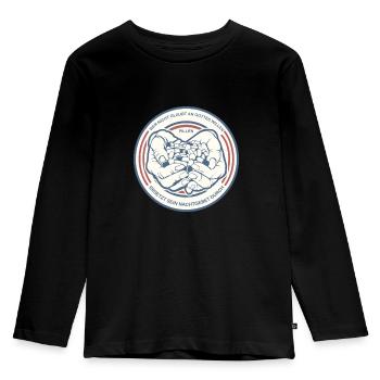 PILLEN | Lustiger Spruch Hände Tabletten - Kinder Premium Bio Langarmshirt - Schwarz - Vorne - AI Model Kid Male (0cm)