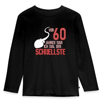 60. Geburtstag - schnellster im Verkehr - Kinder Premium Bio Langarmshirt - Schwarz - Vorne - AI Model Kid Male (0cm)