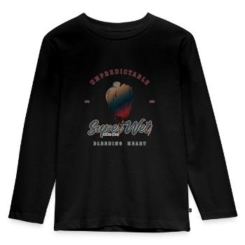 Unpredictable bleeding heart (Clean Style) - Kids' Premium Longsleeve Shirt - black - Front - AI Model Kid Male (0cm)