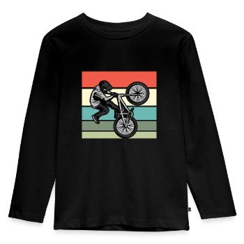 BMX Rider Vintage Retro Hobby Sport Bike Chemise - T-shirt manches longues Premium Enfant - noir - Devant - AI Model Kid Male (0cm)