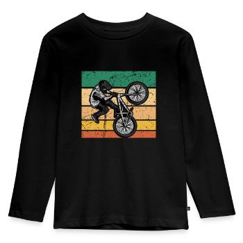 BMX Cadeau de Noël Vélo Vintage Rétro - T-shirt manches longues Premium Enfant - noir - Devant - AI Model Kid Male (0cm)
