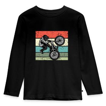 Vélo BMX Chemise Enfants - T-shirt manches longues Premium Enfant - noir - Devant - AI Model Kid Male (0cm)