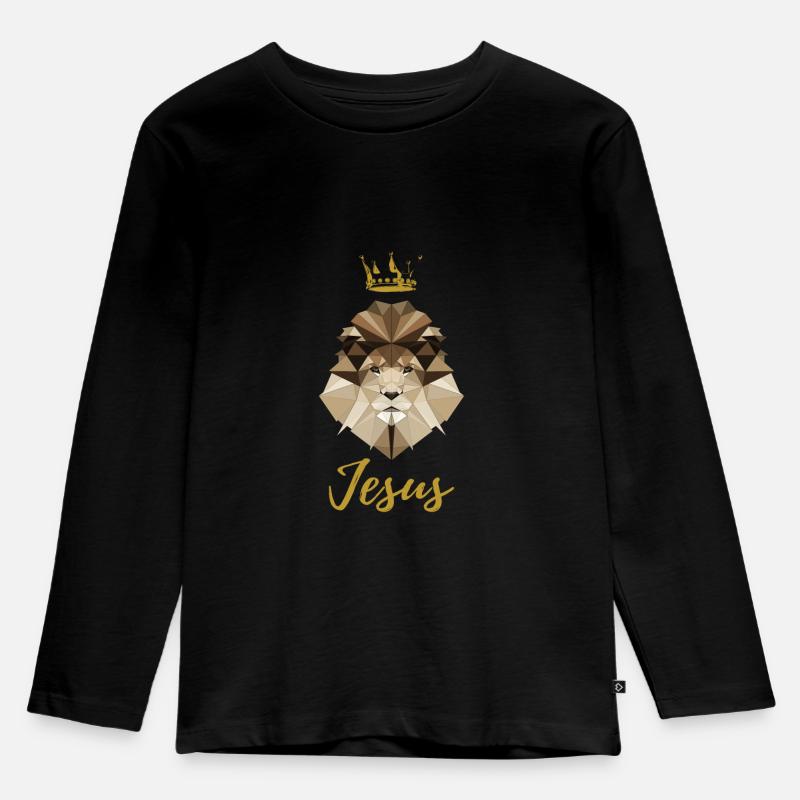 Jesus Löwe von Juda - Kinder Premium Bio Langarmshirt - Schwarz