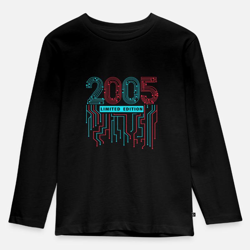 2005 Limited Edition - Kinder Premium Bio Langarmshirt - Schwarz