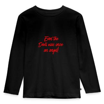 Even the Devil was once an angel! - Kids' Premium Longsleeve Shirt - black - Front - AI Model Kid Male (0cm)