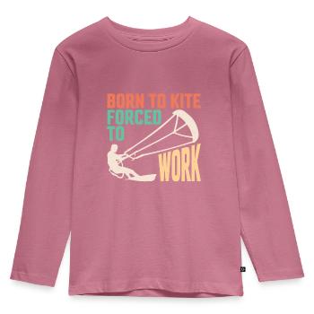 Born to kite forced to work kite surffer - T-shirt manches longues Premium Enfant - mauve - Devant - AI Model Kid Female (0cm)
