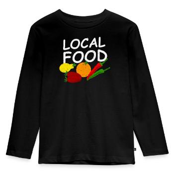 Regionales Obst und Gemüse - Kinder Premium Bio Langarmshirt - Schwarz - Vorne - AI Model Kid Male (0cm)