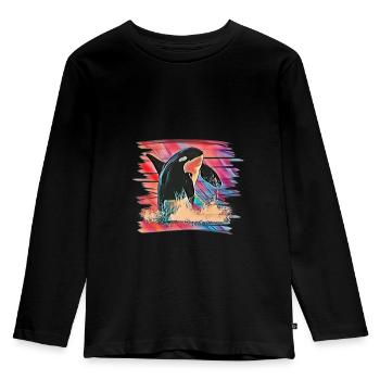 Orca - Kids' Premium Longsleeve Shirt - black - Front - AI Model Kid Male (0cm)