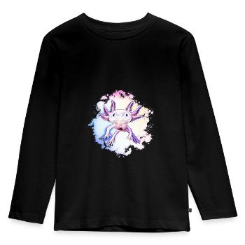 Axolotl - Kinder Premium Bio Langarmshirt - Schwarz - Vorne - AI Model Kid Male (0cm)
