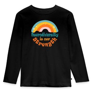 Neurodiverse Ehe Autismus Bipolare Akzeptanz - Kinder Premium Bio Langarmshirt - Schwarz - Vorne - AI Model Kid Male (0cm)