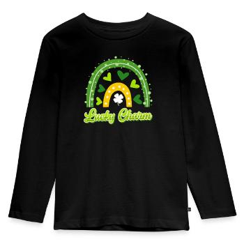 Porte-bonheur Saint-Patrick - T-shirt manches longues Premium Enfant - noir - Devant - AI Model Kid Male (0cm)