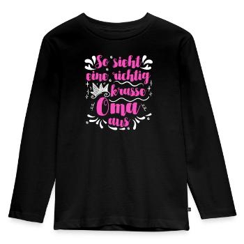 Beste Oma krasse Oma Großmutter Granny - Kinder Premium Bio Langarmshirt - Schwarz - Vorne - AI Model Kid Male (0cm)