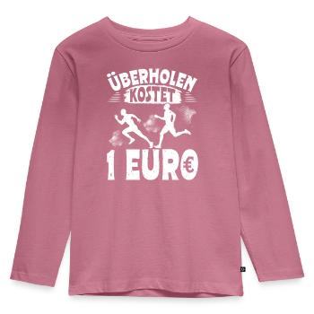 Läufer ÜBERHOLEN KOSTET 1 EURO Laufen Lustiges - Kinder Premium Bio Langarmshirt - Mauve - Vorne - AI Model Kid Female (0cm)