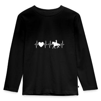 Western Riding Heartbeat - I Love Riding - Kids' Premium Longsleeve Shirt - black - Front - AI Model Kid Male (0cm)