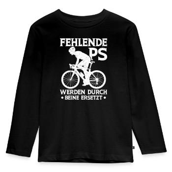 Radfahrer Bike Fahrrad - Kinder Premium Bio Langarmshirt - Schwarz - Vorne - AI Model Kid Male (0cm)