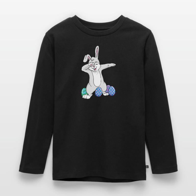 Dabbing Easter Rabbit Dad Dance Easter Eggs Kids' Premium Longsleeve Shirt