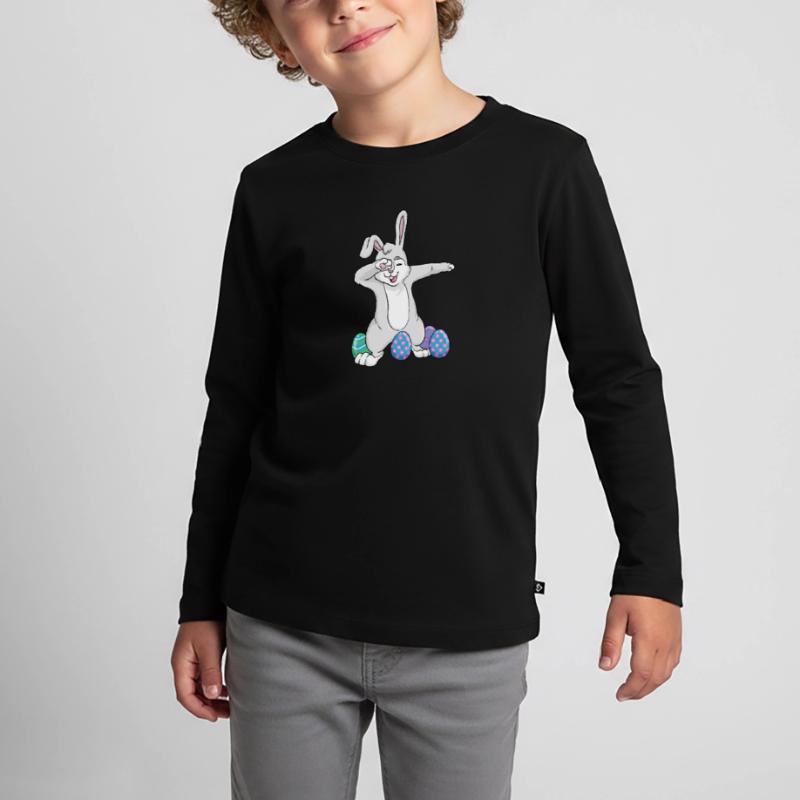 Dabbing Easter Rabbit Dad Dance Easter Eggs Kids' Premium Longsleeve Shirt