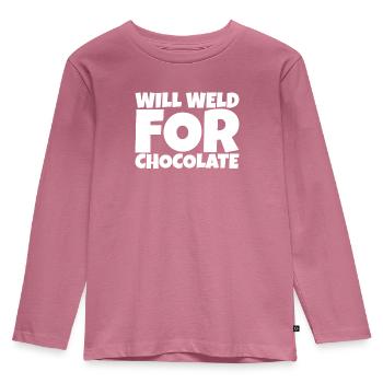 Metal Work Welding Forger Chocolate Lover Gift - Kinder Premium Bio Langarmshirt - Mauve - Vorne - AI Model Kid Female (0cm)