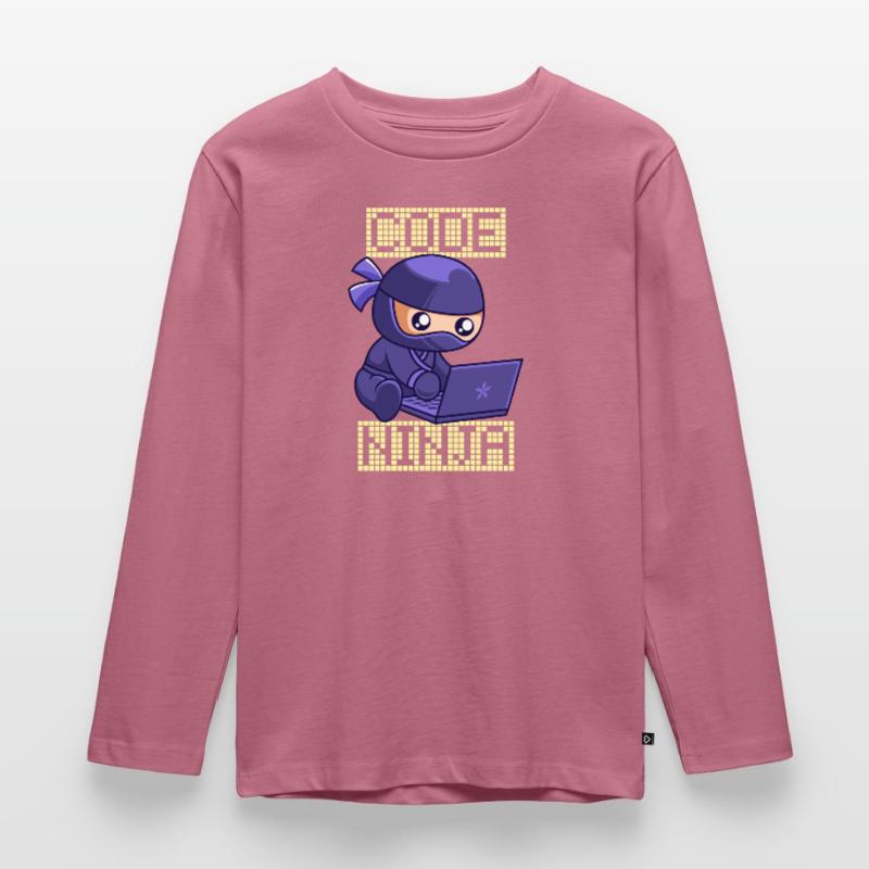 Code Ninja Coder Sofware Entwickler Programmierer Kinder Premium Bio Langarmshirt