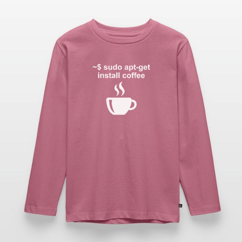 Linux Code Kaffee Kaffeetrinker Büro Geschenk Kinder Premium Bio Langarmshirt