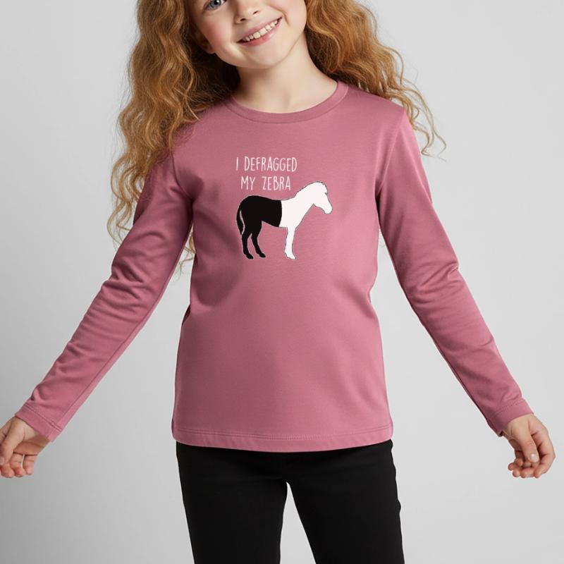 I defragged my Zebra Coder Informatiker Hacker Kinder Premium Bio Langarmshirt