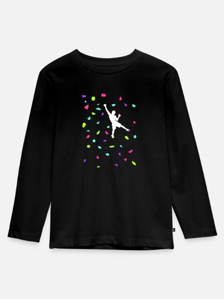 Klettergriffe Klettern Bouldern Boulderhalle - Kinder Premium Bio Langarmshirt - Schwarz