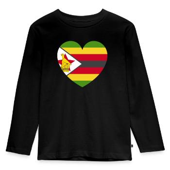 Zimbabwe Drapeau Pays Nationalité Zimbabwe - T-shirt manches longues Premium Enfant - noir - Devant - AI Model Kid Male (0cm)