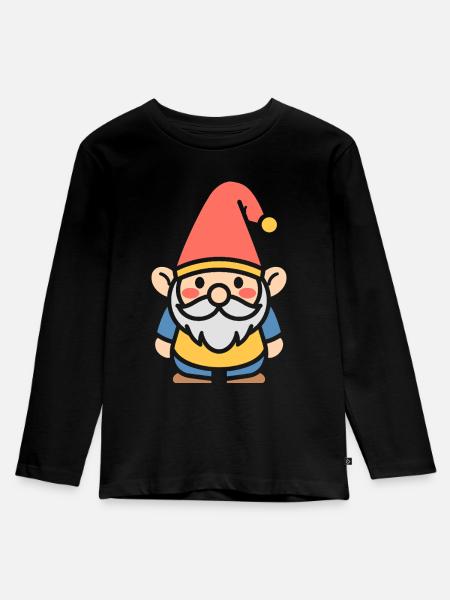 Zwerg - Kinder Premium Bio Langarmshirt - Schwarz