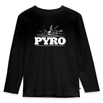 Pyro Explosive Feuerwerk - Kinder Premium Bio Langarmshirt - Schwarz - Vorne - AI Model Kid Male (0cm)
