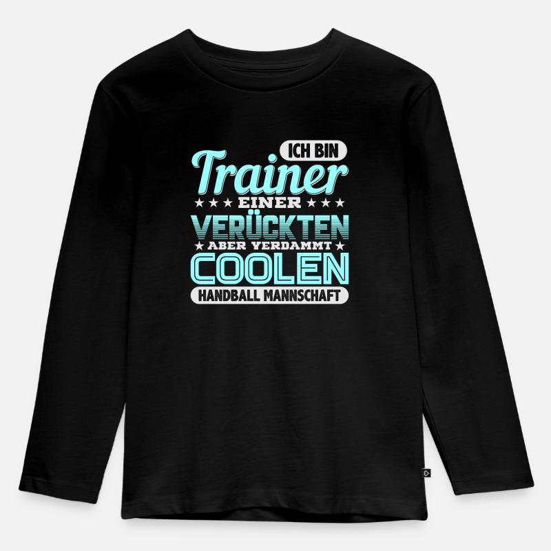 Handball - Kinder Premium Bio Langarmshirt - Schwarz