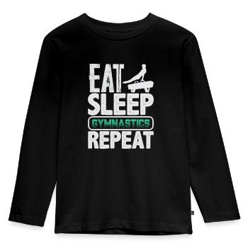 Gymnastics Gymnastics - Kids' Premium Longsleeve Shirt - black - Front - AI Model Kid Male (0cm)