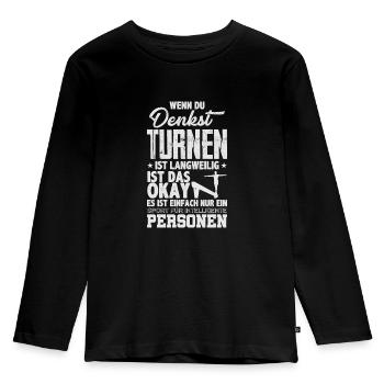 Gymnastics Gymnastics - Kids' Premium Longsleeve Shirt - black - Front - AI Model Kid Male (0cm)