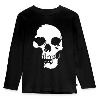 skull - Kinder Premium Bio Langarmshirt - Schwarz - Vorne - AI Model Kid Male (0cm)